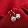 925 Sterling Silver Drop Earrings - Hollow Ball Heart