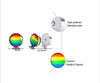 Rainbow 8mm Stud Earrings VNOX