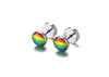 Rainbow 8mm Stud Earrings VNOX