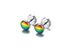 Rainbow 8mm Stud Earrings