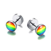 Rainbow 8mm Stud Earrings VNOX