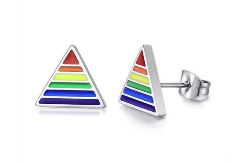 Rainbow 8mm Stud Earrings VNOX