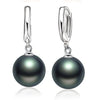 .925 Silver Earrings - Pearl Hoop Backs 12mm