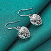 Sterling Silver Heart Earrings -  Hollow Heart Drop Doteffil