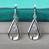 925 Sterling Silver AAA Zircon Water Drop/Rain Drop Earrings Doteffil
