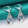 925 Sterling Silver AAA Zircon Water Drop/Rain Drop Earrings