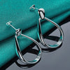 925 Sterling Silver Classic Big Circle Drop Charm Earrings