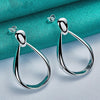 925 Sterling Silver Classic Big Circle Drop Charm Earrings