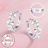 925 Sterling Silver Triple Small Silver Rose Hoop Earrings