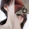 925 Sterling Silver Triple Small Silver Rose Hoop Earrings