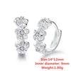 925 Sterling Silver Triple Small Silver Rose Hoop Earrings Doteffil