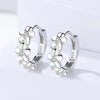 925 Sterling Silver Triple Small Silver Rose Hoop Earrings Doteffil