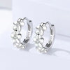 925 Sterling Silver Triple Small Silver Rose Hoop Earrings