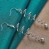 Sterling Silver Spring Frosted Bead Ball Drop