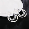 Sterling Silver Three Circle Drop Earring Doteffil