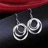 Sterling Silver Three Circle Drop Earring Doteffil