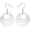 Sterling Silver Three Circle Drop Earring