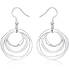 Sterling Silver Three Circle Drop Earring Doteffil