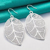 925 Sterling Silver Fashion Leaf Earrings Doteffil