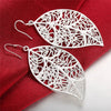 925 Sterling Silver Fashion Leaf Earrings Doteffil