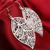 925 Sterling Silver Fashion Leaf Earrings Doteffil