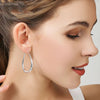 .925 Sterling Silver Earrings - Hoops (41mm) Oval Latch Smooth Doteffil