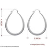 .925 Sterling Silver Earrings - Hoops (41mm) Oval Latch Smooth Doteffil