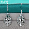 925 Sterling Silver Leaves Drop Earrings Doteffil