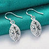 925 Sterling Silver Leaves Drop Earrings Doteffil