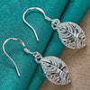 925 Sterling Silver Leaves Drop Earrings Doteffil