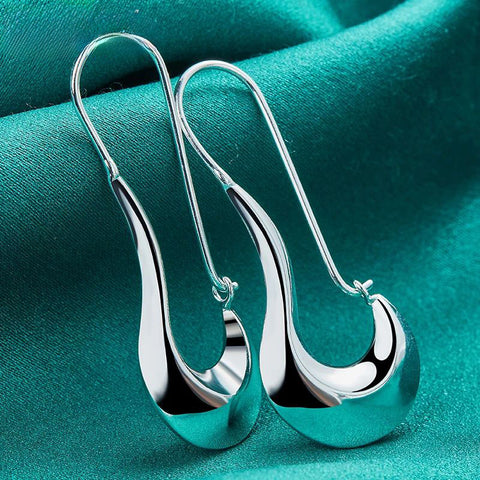 925 Sterling Silver Classic Shoe Drop Earrings Doteffil