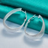 925 Sterling Silver Particle Surface U Earring Doteffil