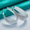 925 Sterling Silver Particle Surface U Earring Doteffil
