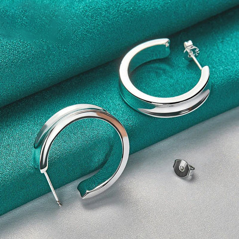 Sterling Silver Classic 23mm Smooth Hoop Earring