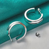 Sterling Silver Classic 23mm Smooth Hoop Earring Doteffil