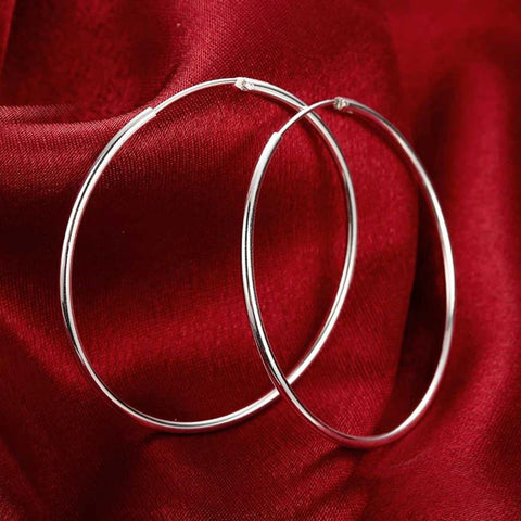 .925 Sterling Silver Earrings - Hoops (30mm) ALCALA