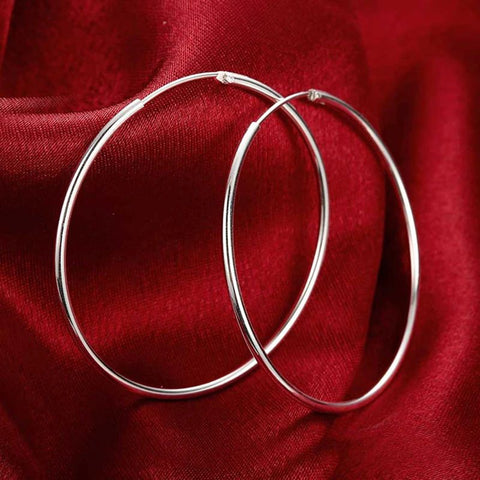 .925 Sterling Silver Earrings - Hoops (30mm)