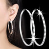 .925 Sterling Diamond Cut Silver Earrings - Hoops (60mm) GaaBou Jewellery Store