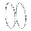 .925 Sterling Diamond Cut Silver Earrings - Hoops (60mm) GaaBou Jewellery Store