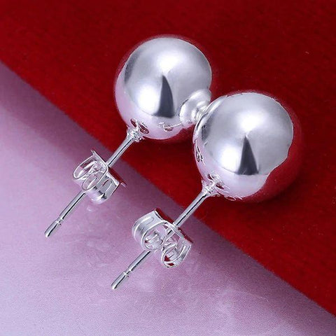 .925 Silver Earrings -  3 to 12 mm Ball Studs
