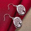 925 Sterling Silver Circle Tree Drop Earrings Doteffil