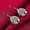 925 Sterling Silver Circle Tree Drop Earrings Doteffil