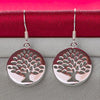 925 Sterling Silver Circle Tree Drop Earrings Doteffil