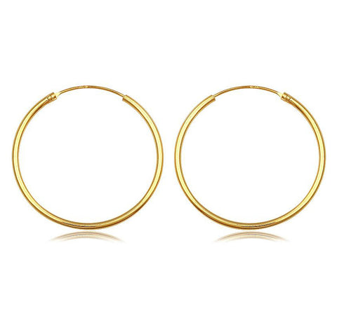Gold Plated Sterling Silver Hoop Earrings