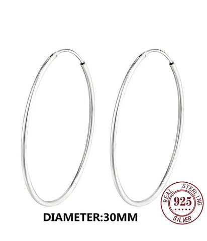 .925 Sterling Silver Earrings - Hoops (30mm) ALCALA