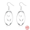 925 Sterling Silver Three Circle Long Tassel Drop Earring