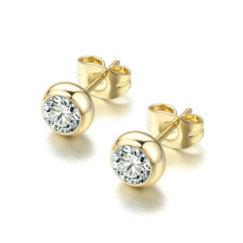 Simple Round Stud Earring Clear