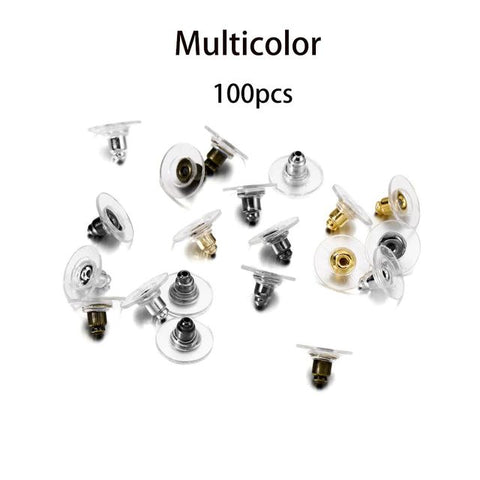 100 Multicolor Ear Wire End Pieces (Mix)