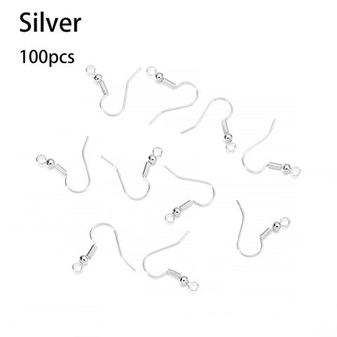 Silver 18mm Earring Wire Hooks (100) 50 Pairs St.kunkka Parts N+ Store