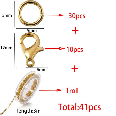 Silver Cable Link Chain with Jump Rings & Lobster Clasps